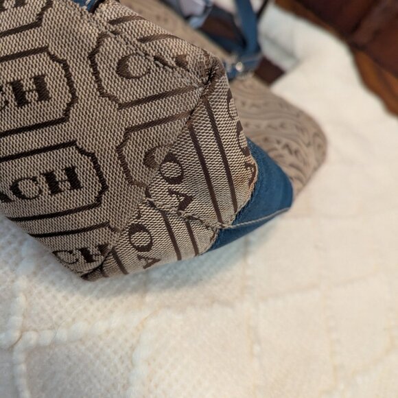 Y2K Coach F12252 Signature Striped Lozenge Tote Bag - Picture 8 of 12